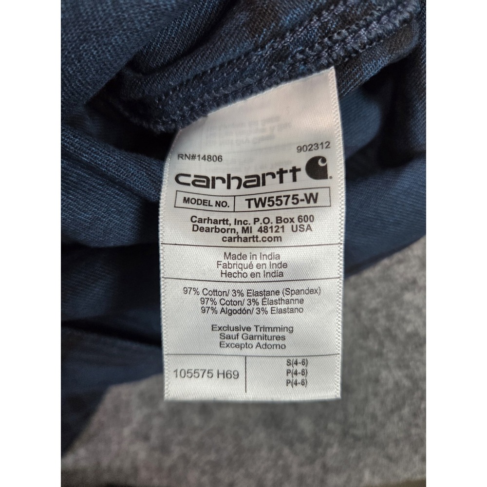 NEW Carhartt Flannel Tunic Shirt Womens Small Night Blue Relaxed Fit Midweight - Picture 9 of 9
